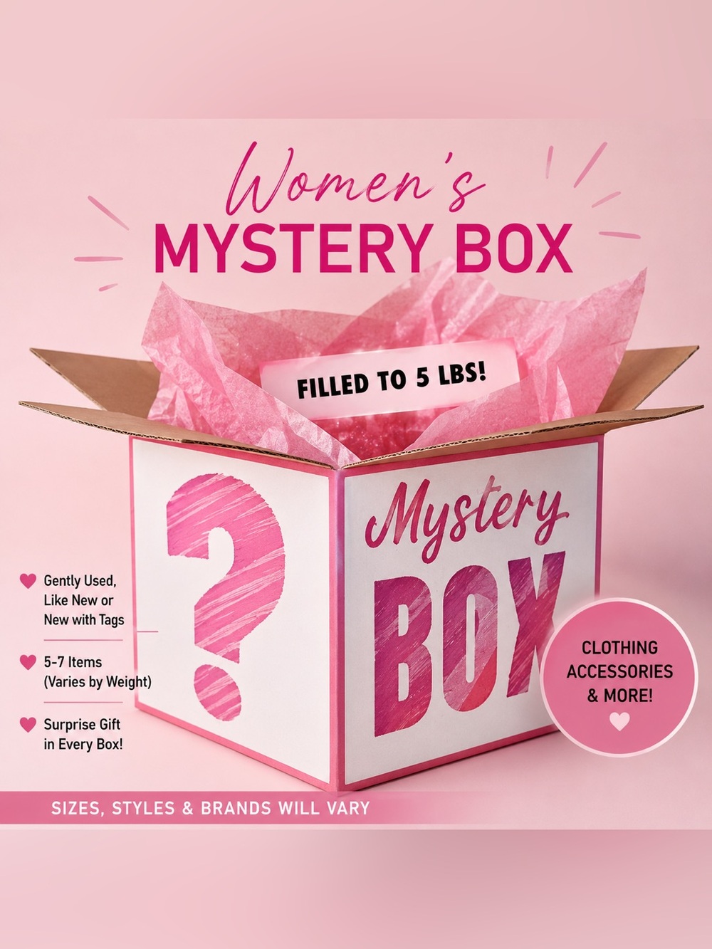 Women’s Mystery Clothing Box Filled to 5 LBS | Surprise Gift